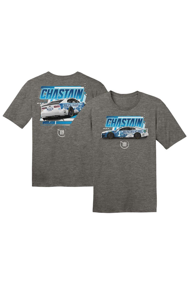 Trackhouse Racing Team Collection Men's Trackhouse Racing Team Collection  Heather Charcoal Ross Chastain Busch Light Car T-Shirt, Main, color, 