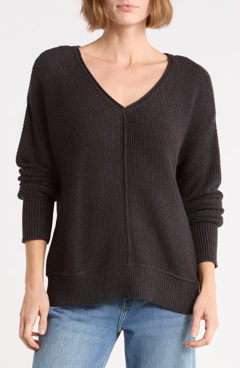 Textured V-Neck Sweater