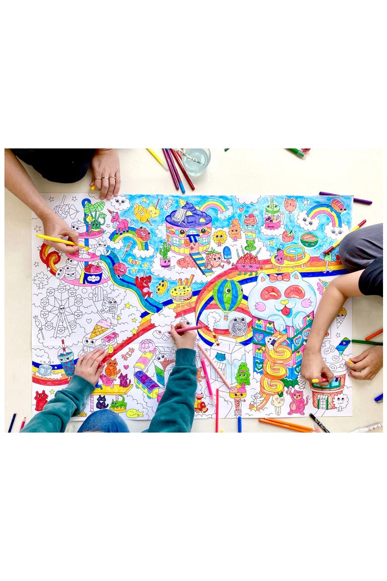 Giant coloring poster Kawaii, Alternate, color, MULTI
