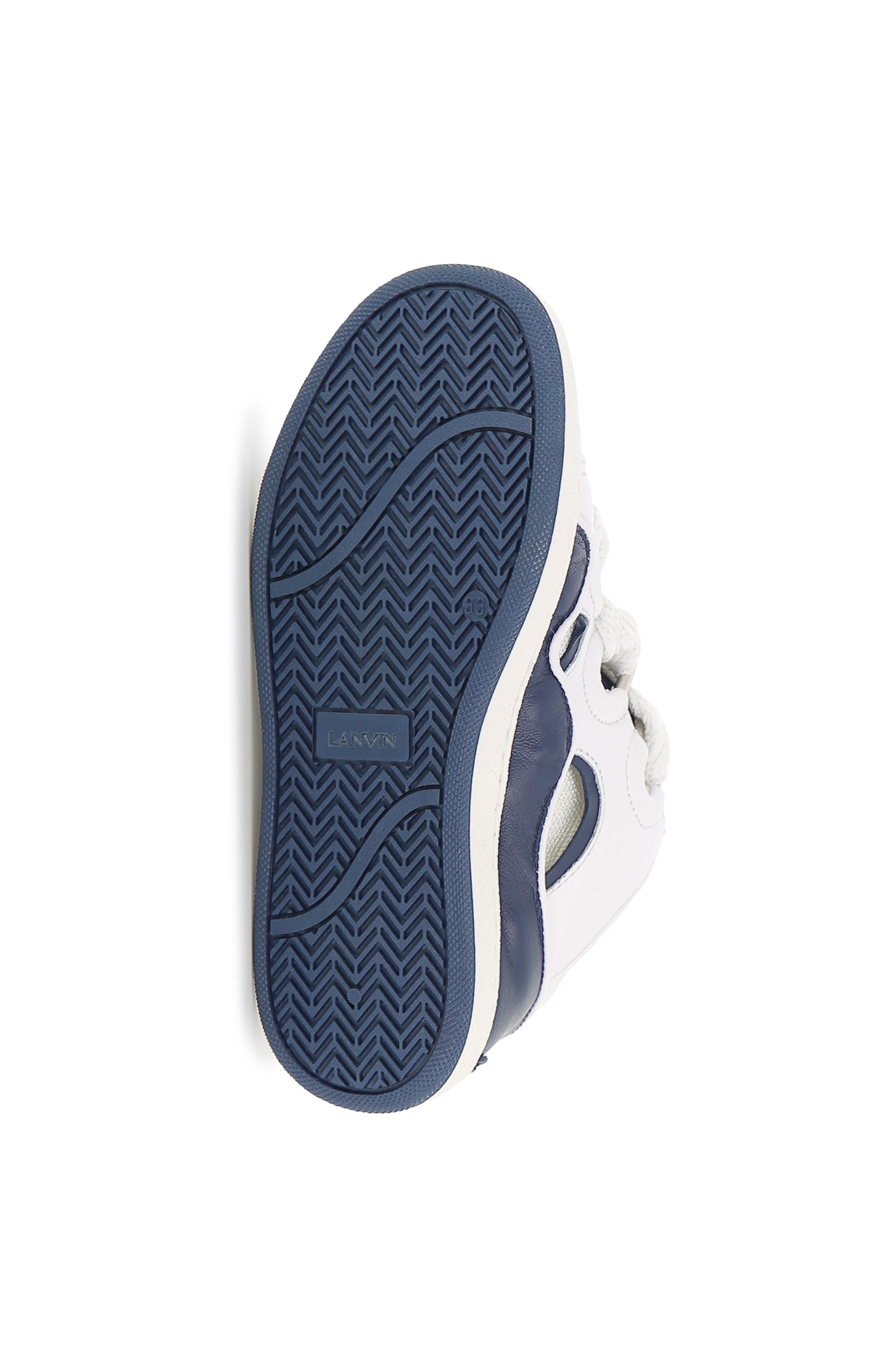 Lanvin Kids Curb Sneakers With Laces, Alternate, color, Navy Blue
