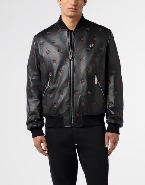 Embroidered Nappa Leather Bomber Monogram Monogram Men