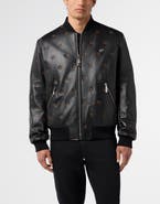 PHILIPP PLEIN Embroidered Nappa Leather Bomber Monogram Monogram Men