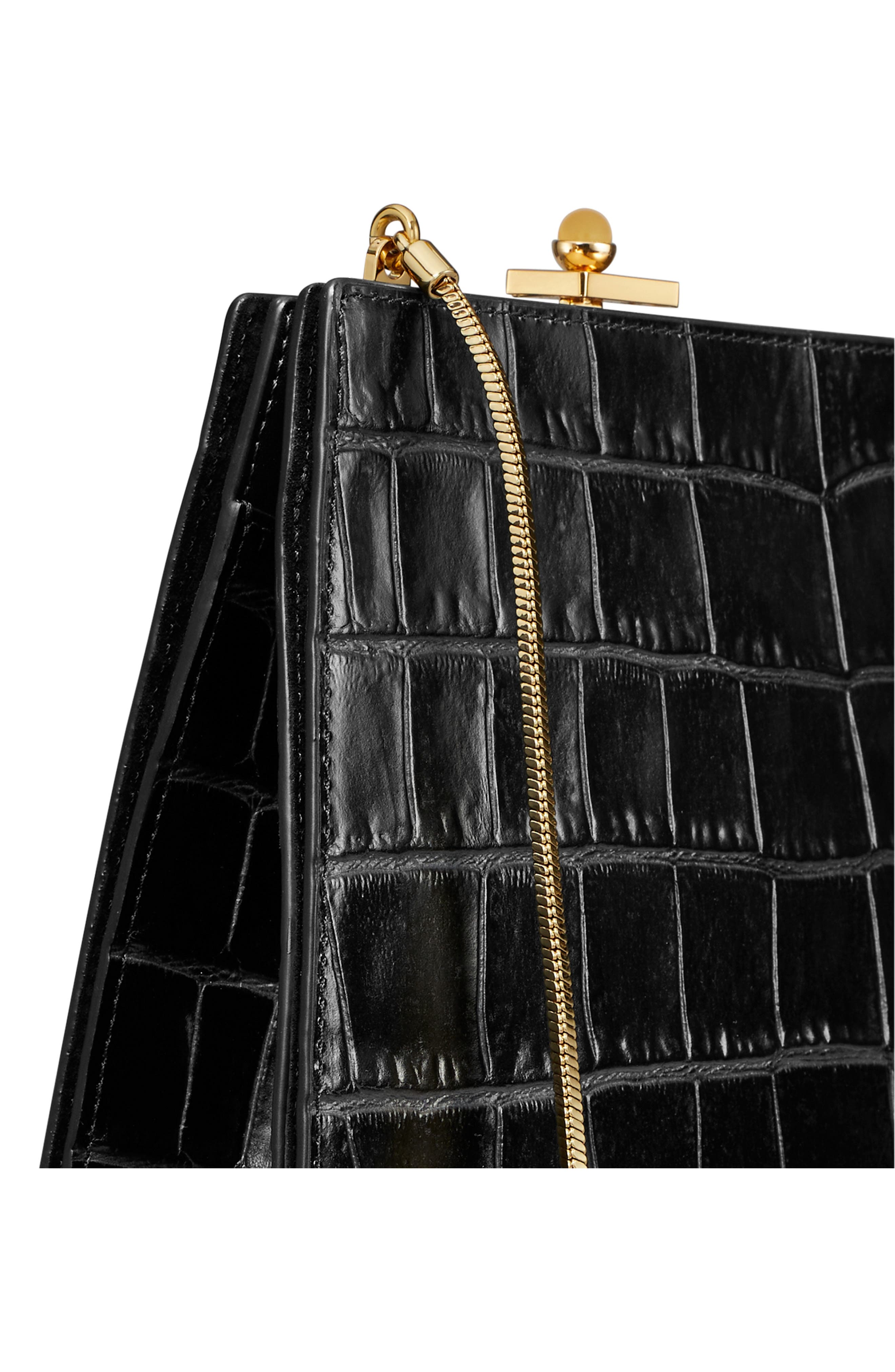 Tory Burch Croc-Embossed Leather Mini Handbag, Alternate, color, 