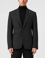 PHILIPP PLEIN Wool Regular Fit Blazer Skull Panther Men