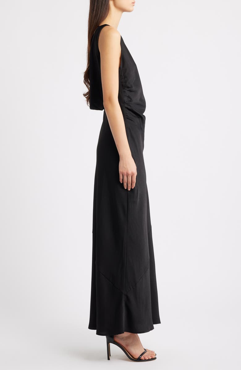 WAYF Isadora Open Cowl Back Cocktail Dress, Alternate, color, Black