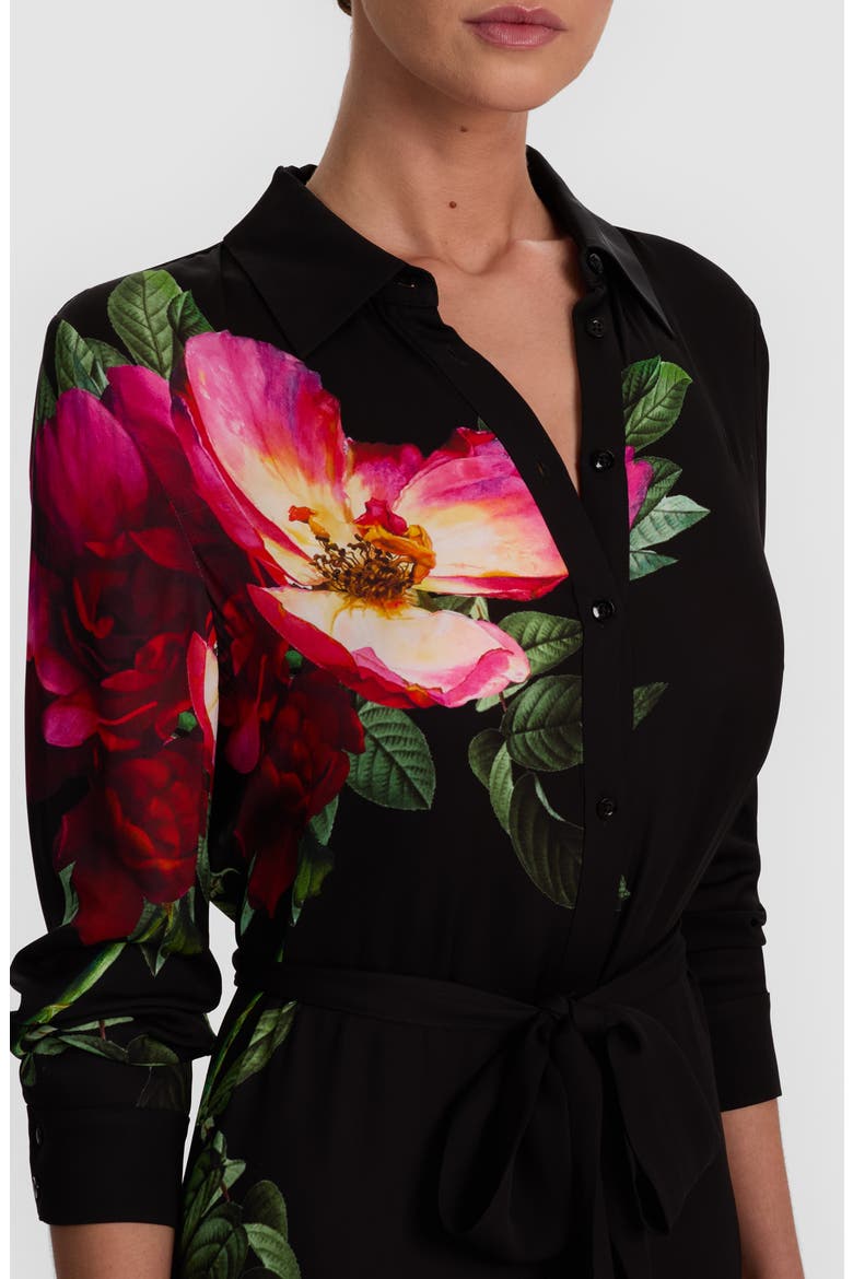 Chassidy Long Sleeve Floral Maxi Shirtdress, Alternate, color, EMPRESS BLOOM BLACK