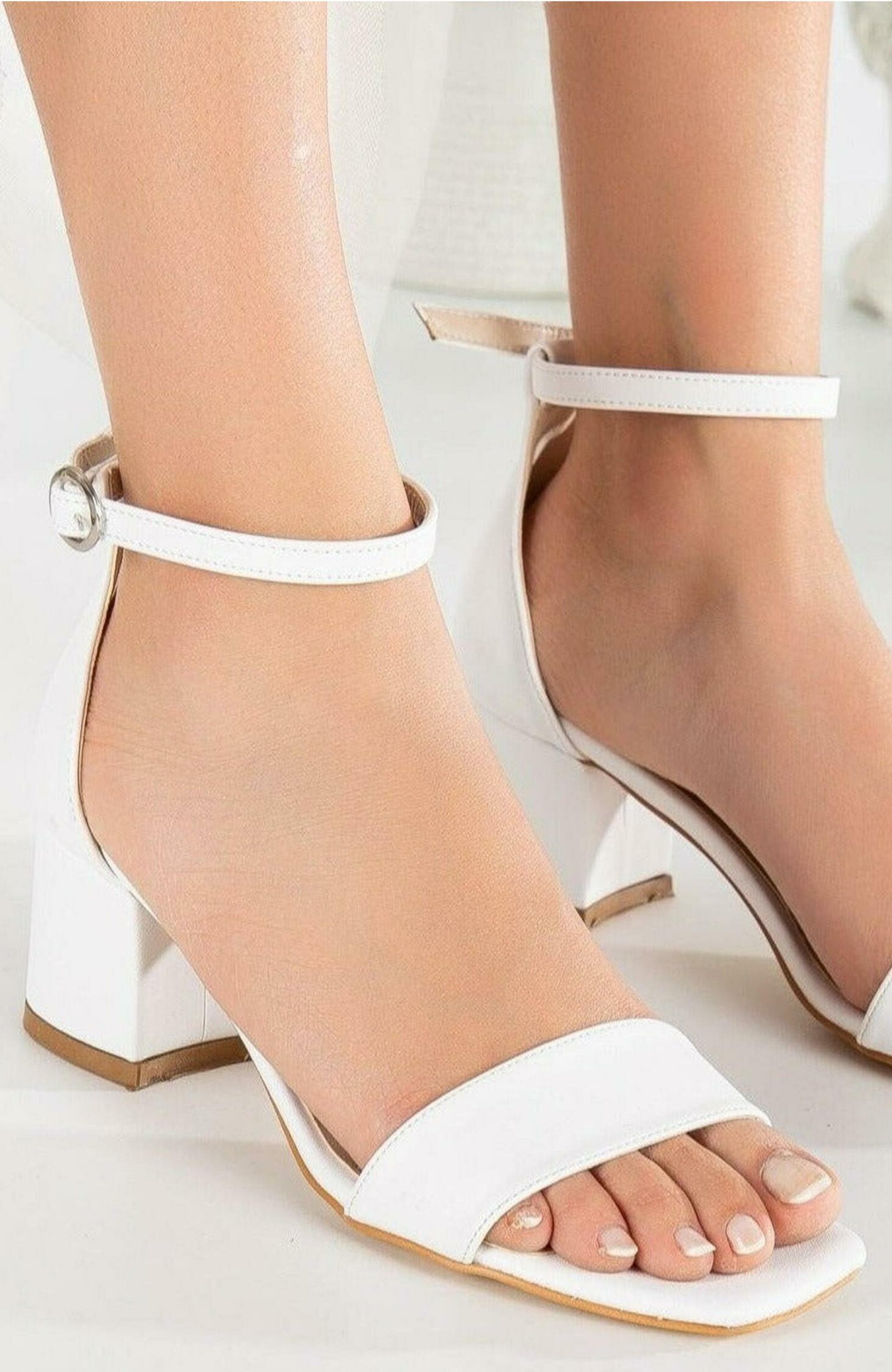 Forever 
Always Shoes Iva Low Block Heel Sandals, Alternate, color, White