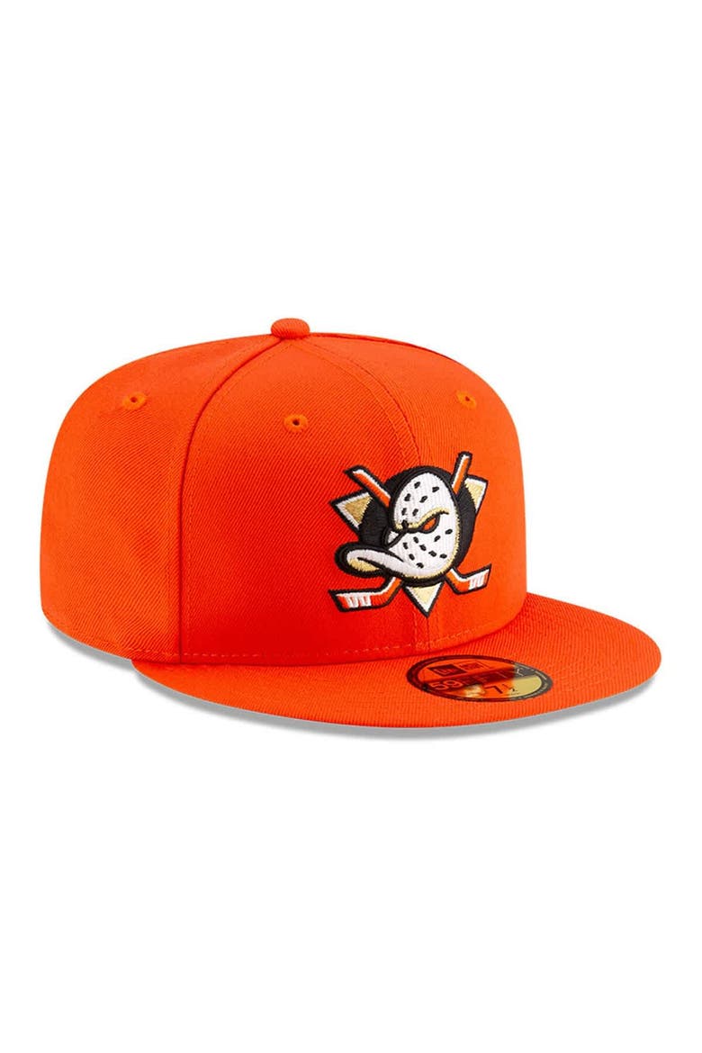 Men's New Era  Orange Anaheim Ducks Core 59FIFTY Fitted Hat, Alternate, color, Orange