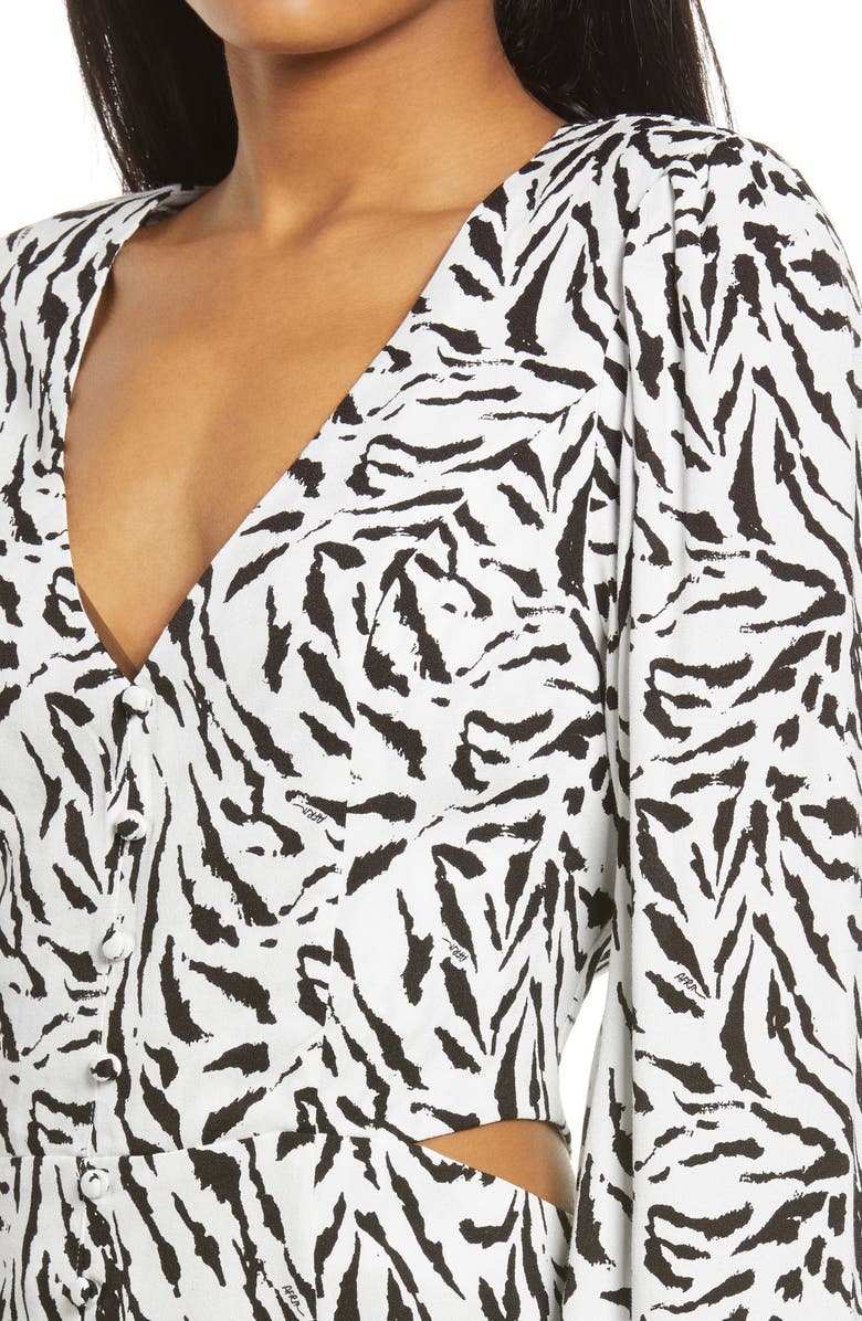 AFRM Monna Side Cutout Long Sleeve Minidress, Alternate, color,