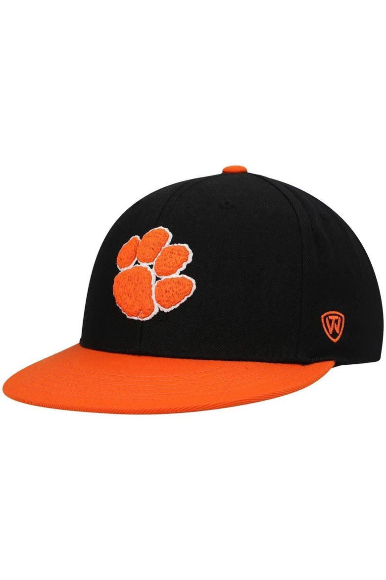 Men's Top of the World Black/Orange Clemson Tigers Team Color Two-Tone Fitted Hat, Main, color, Black