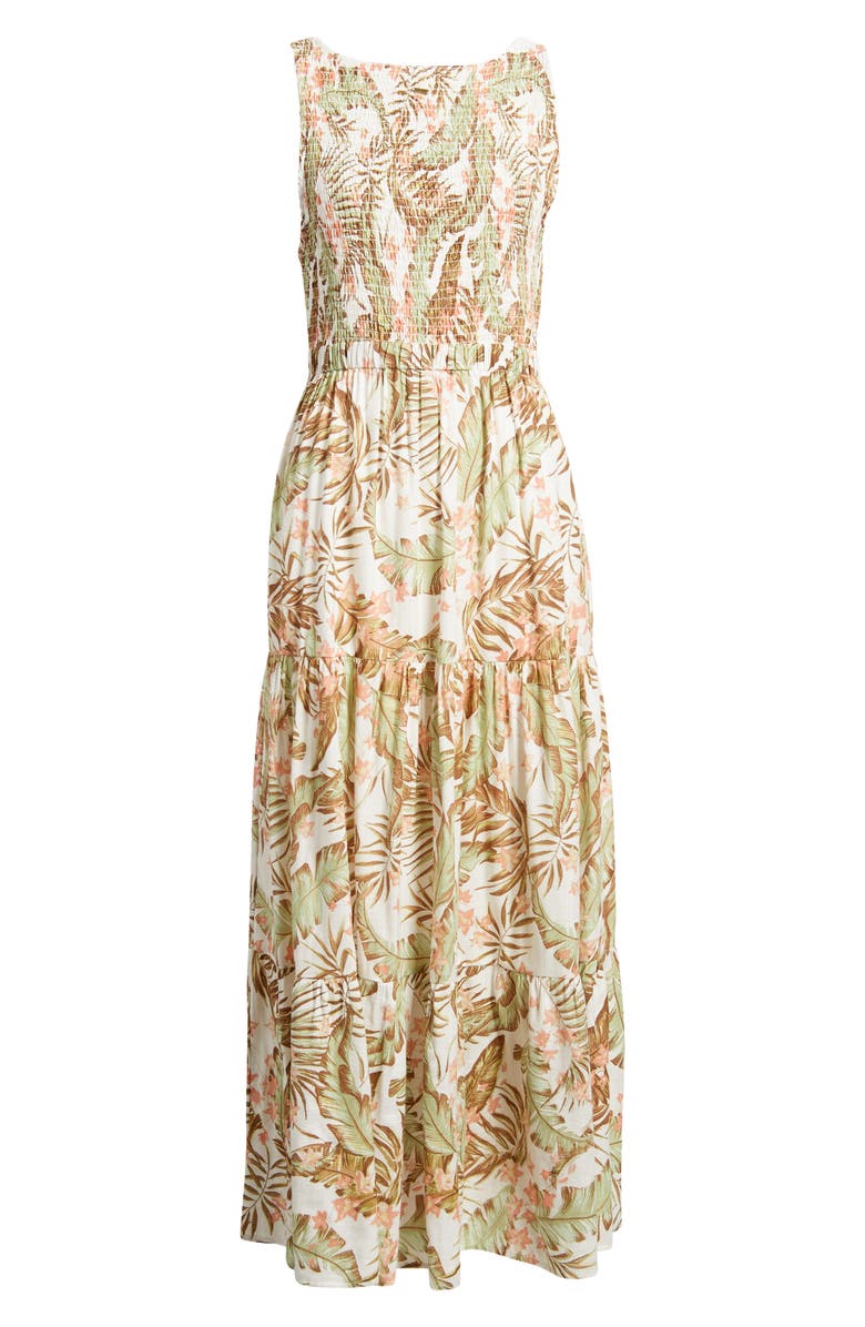 Rip Curl La Quinta Floral Smocked Maxi Dress, Alternate, color, 