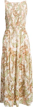 Rip Curl La Quinta Floral Smocked Maxi Dress
