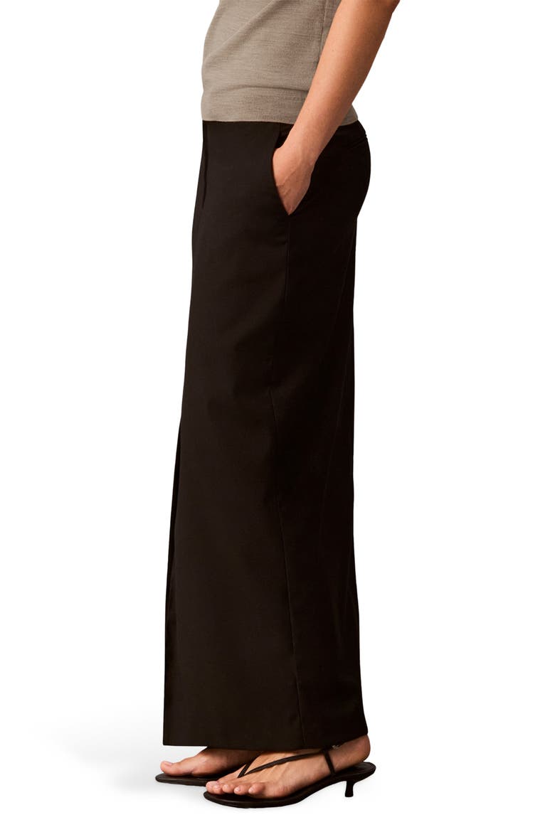 Extended Tab Maxi Skirt, Alternate, color, BLACK