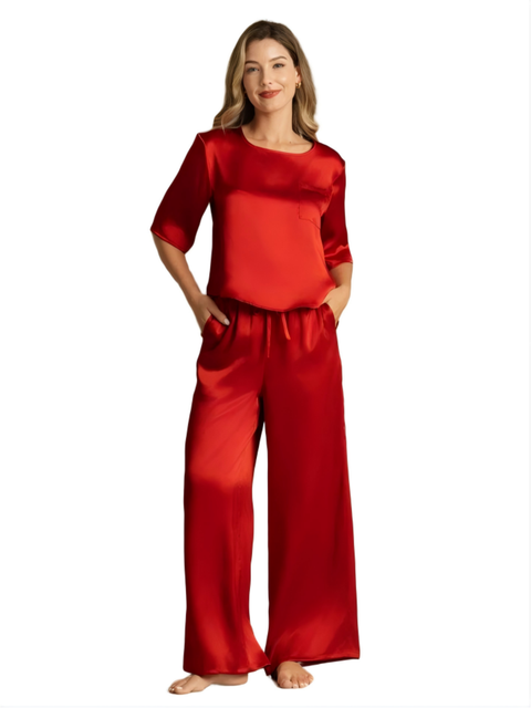 Pure Silk Half Sleeve Pajamas