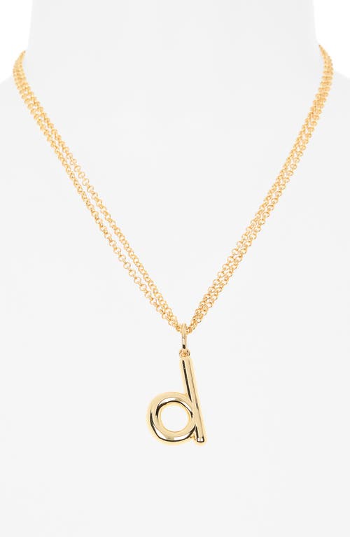 Leith Lowercase Initial Bubble Pendant Necklace In Gold