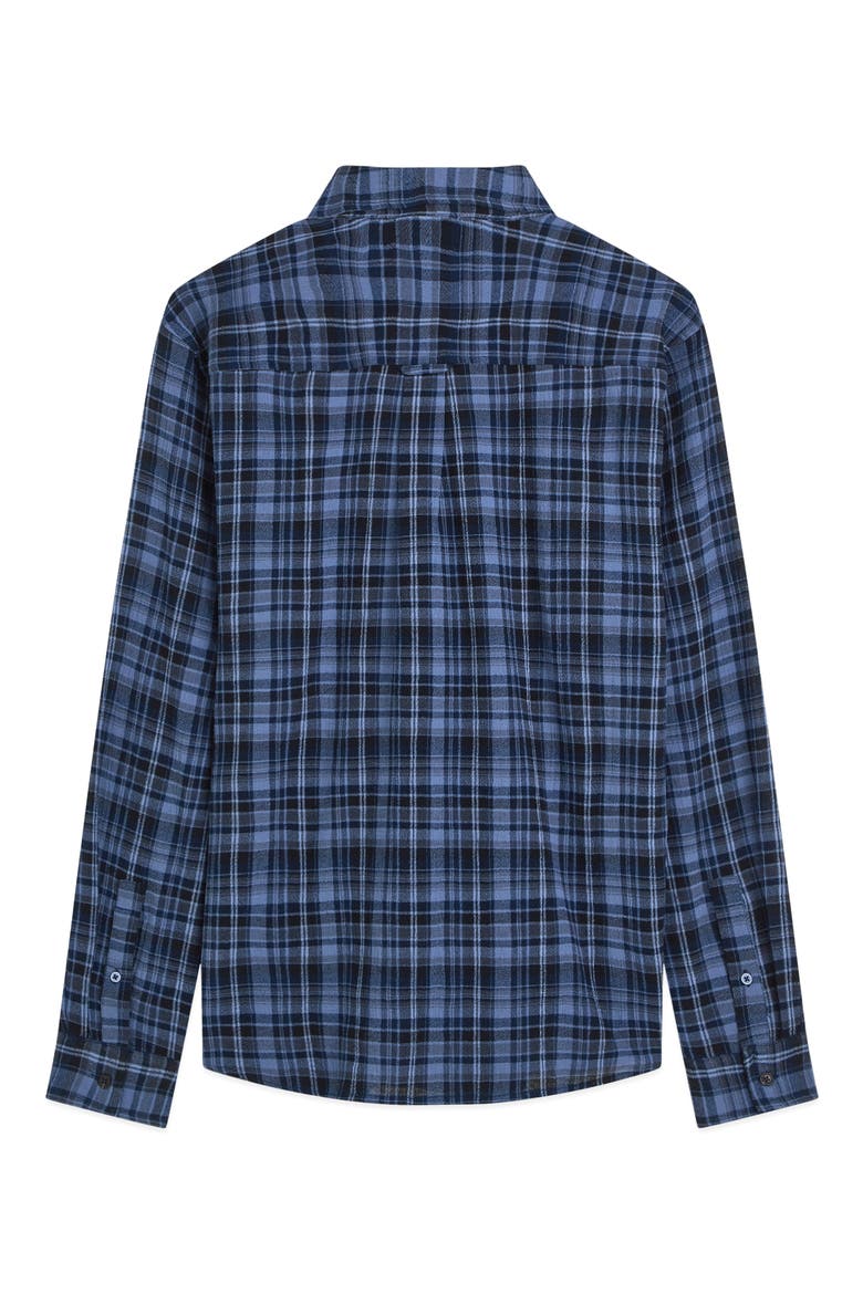 Lightweight Plaid Cotton Flannel Button-Up Shirt, Alternate, color, PAGEANT BLUE CHECK