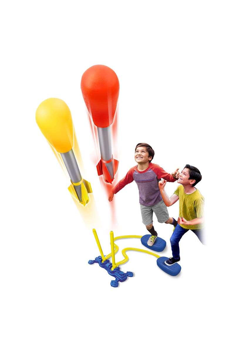Lanard Slam Shot Dual Challenge Air Powered Rocket with 4 Foam Rockets, Alternate, color, Multicolored