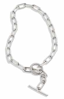 Pav Toggle Link Necklace