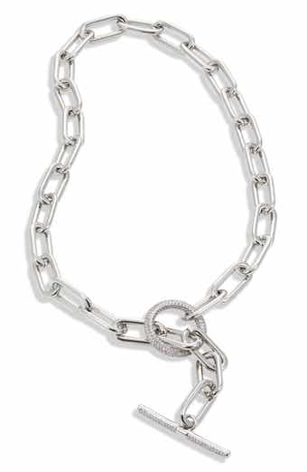 Pav Toggle Link Necklace