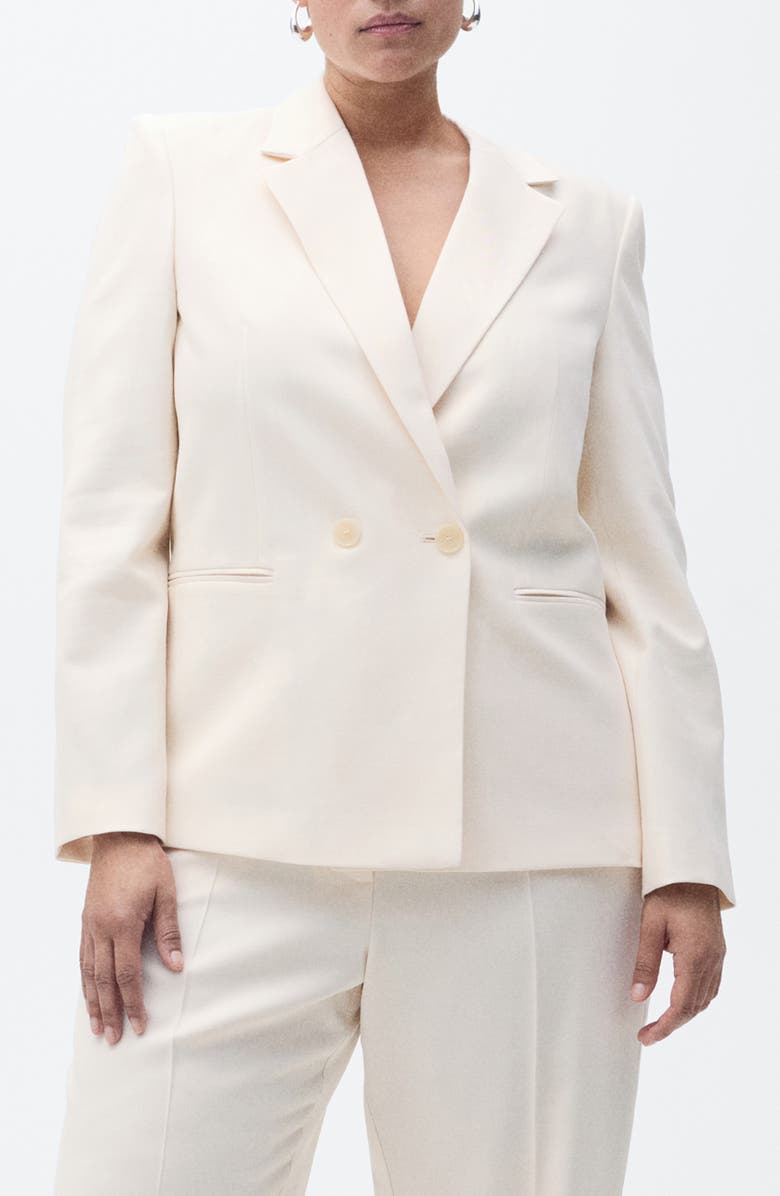 MANGO Tempo Double Breasted Blazer, Alternate, color, 