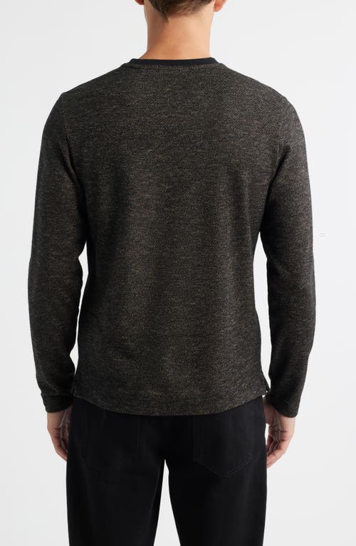 Robert Barakett Emmanuel Long Sleeve Cotton & Wool Crewneck T-shirt In Brown