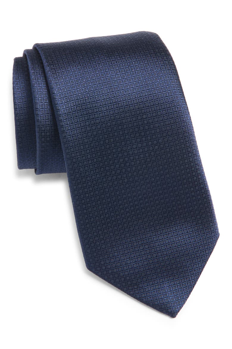 Texture Silk Tie, Main, color, NAVY
