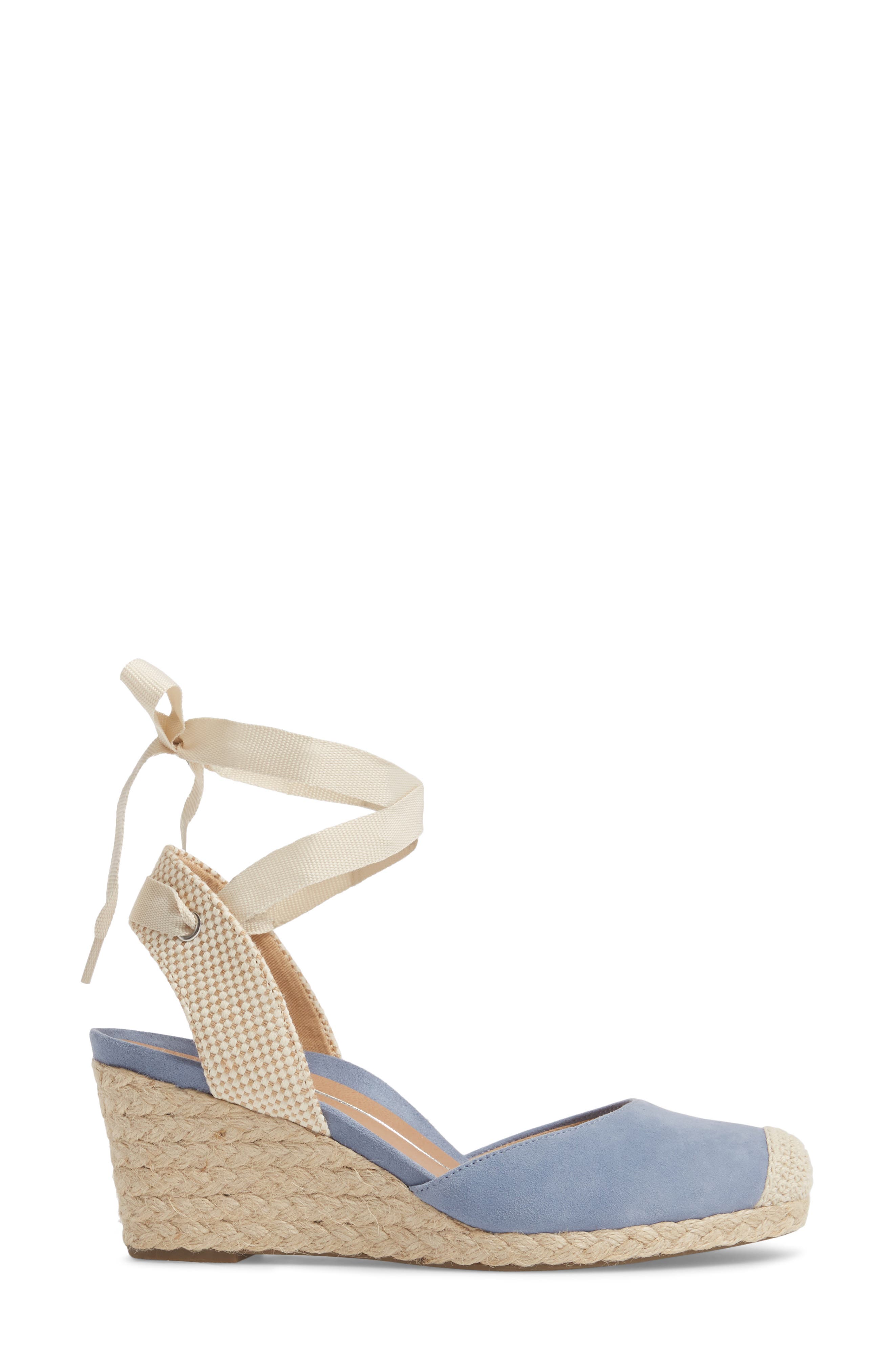Vionic Maris Orthaheel® Espadrille Wedge Sandal, Alternate, color, BLUE FABRIC