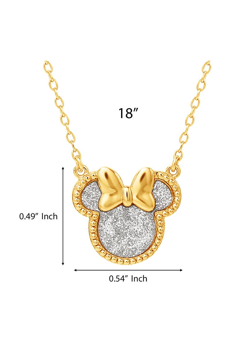 Minnie Mouse Necklace for Women, Glitter Paper Minnie Pendant, Alternate, color, Metallic Gold