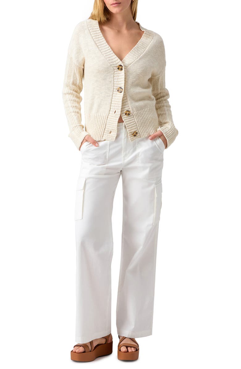 Sanctuary Reissue High Waist Straight Leg Cargo Pants, Alternate, color, White