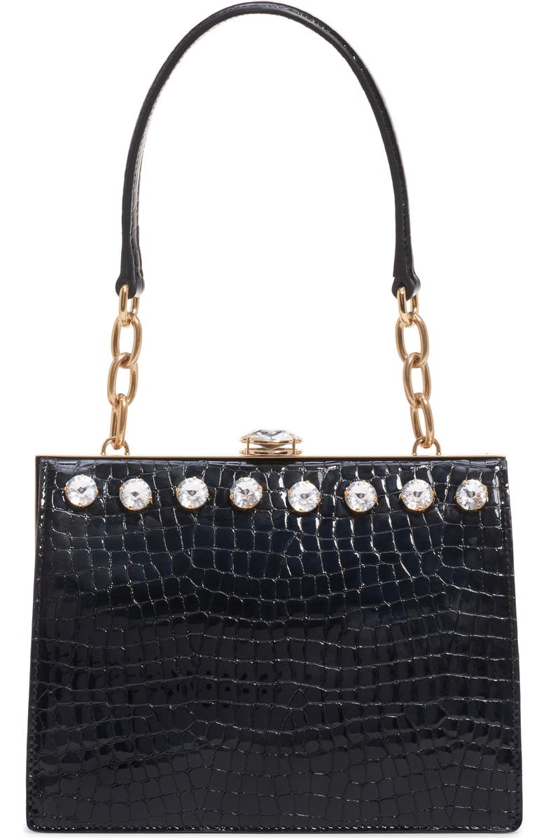 Miu Miu City Lady Croc Embossed Calfskin Leather Shoulder Bag, Main, color,