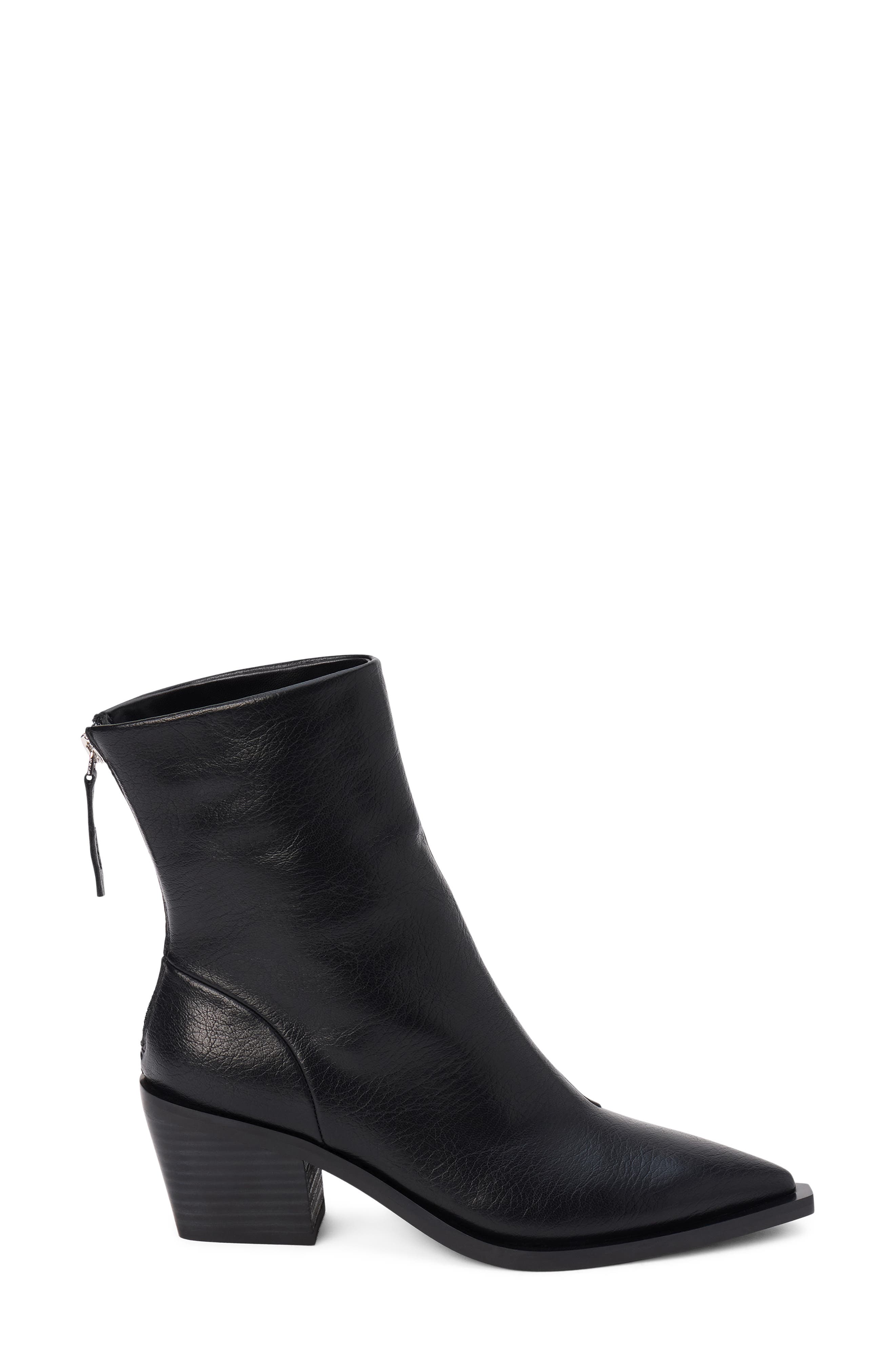 Matteo Croc Embossed Faux Leather Boot, Alternate, color, BLACK