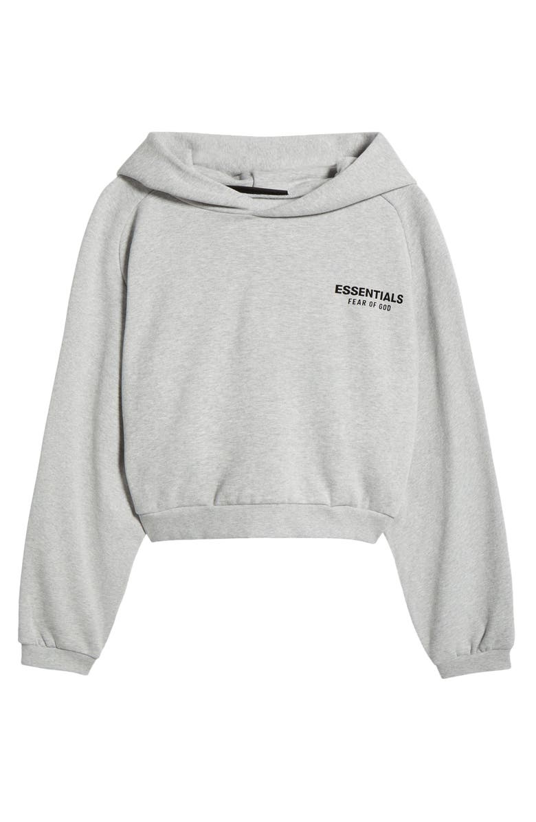 Fear of God Essentials Cotton Blend Fleece Crop Hoodie, Alternate, color, 