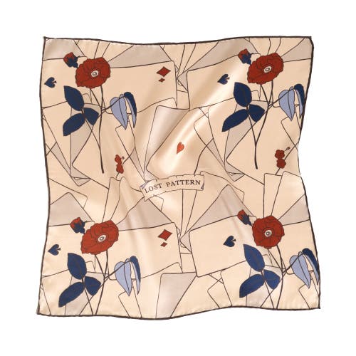 Lost Pattern Nyc "los Amores De Frida" Silk Pocket Square In Pink