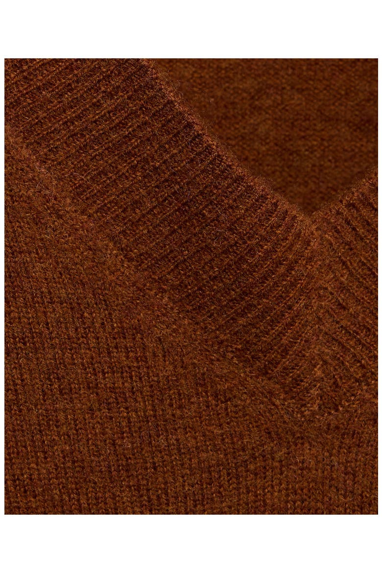 Wool V-Neck Sweater, Alternate, color, CARAMEL
