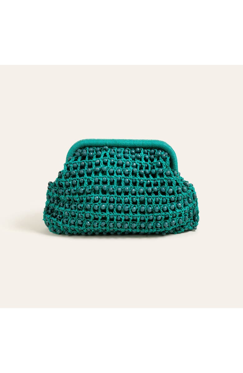 Zsa Zsa Zsu Delhi 100% Raffia Clutch Bag 10 x 6 In, Main, color, Green