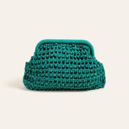 Zsa Zsa Zsu Delhi 100% Raffia Clutch Bag 10 x 6 In
