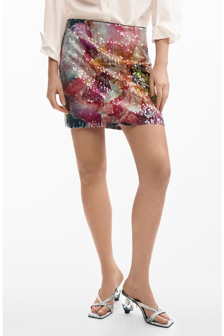 Sequin Miniskirt, Main, color, PINK