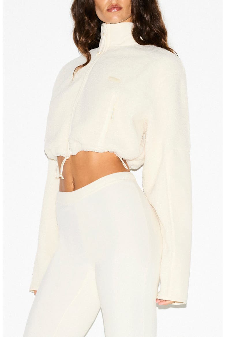 Faux Shearling Crop Jacket, Alternate, color, ECRU