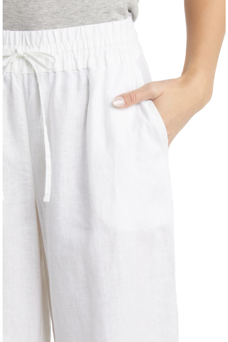 Tropical Retreat Wide Leg Linen Pants, Alternate, color, WHITE