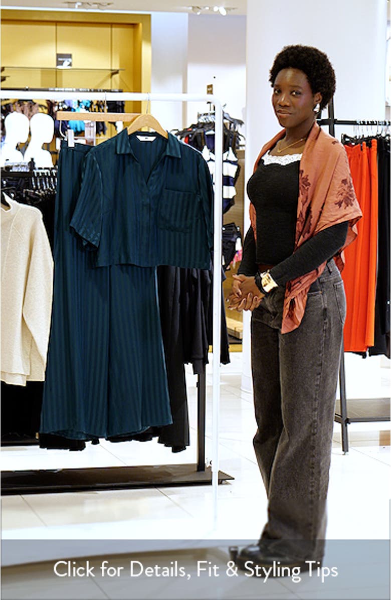 Stripe Jacquard Washable Silk Pajamas, sales video thumbnail