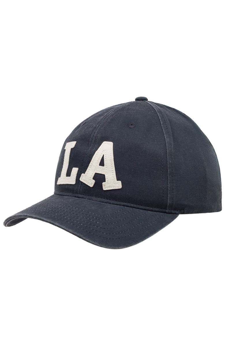 Blue Marlin LA Felt Appliqué Pigment Washed Canvas Dad Cap, Main, color,