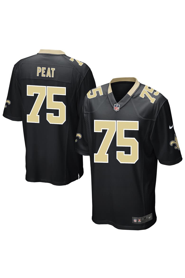 Men's Nike Andrus Peat Black New Orleans Saints Game Player Jersey, Main, color, Black