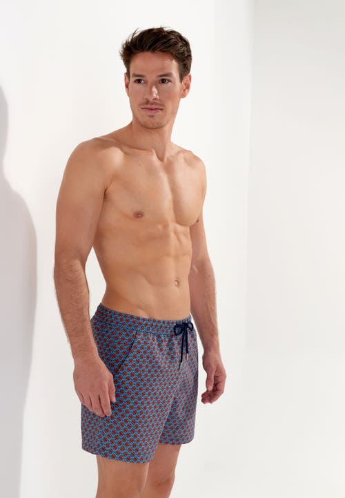 Hom Anglet Beach Boxer In Turquoise Print