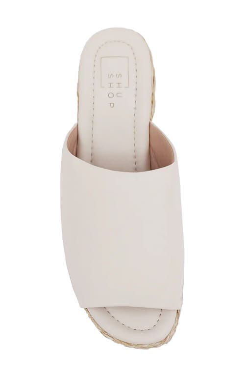 Shushop Lizzie Jute Platform Slide Sandal In White