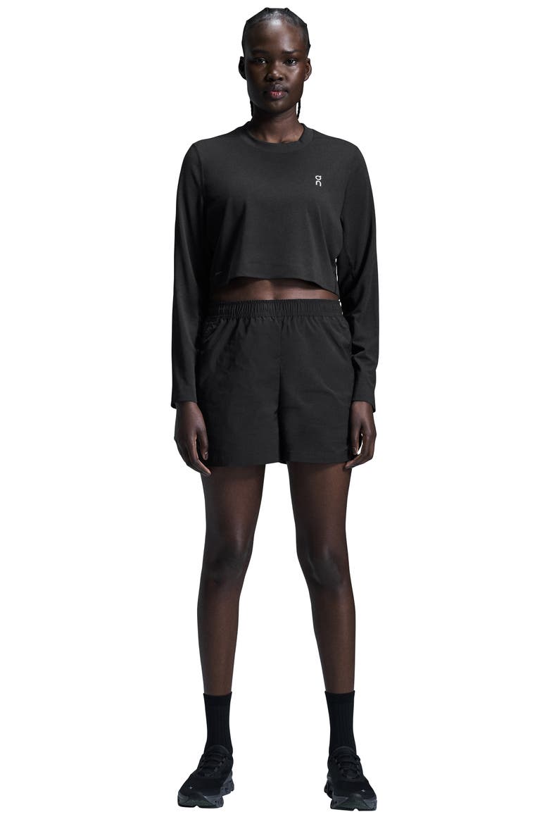 Long Sleeve Crop Training Top, Alternate, color, BLACK