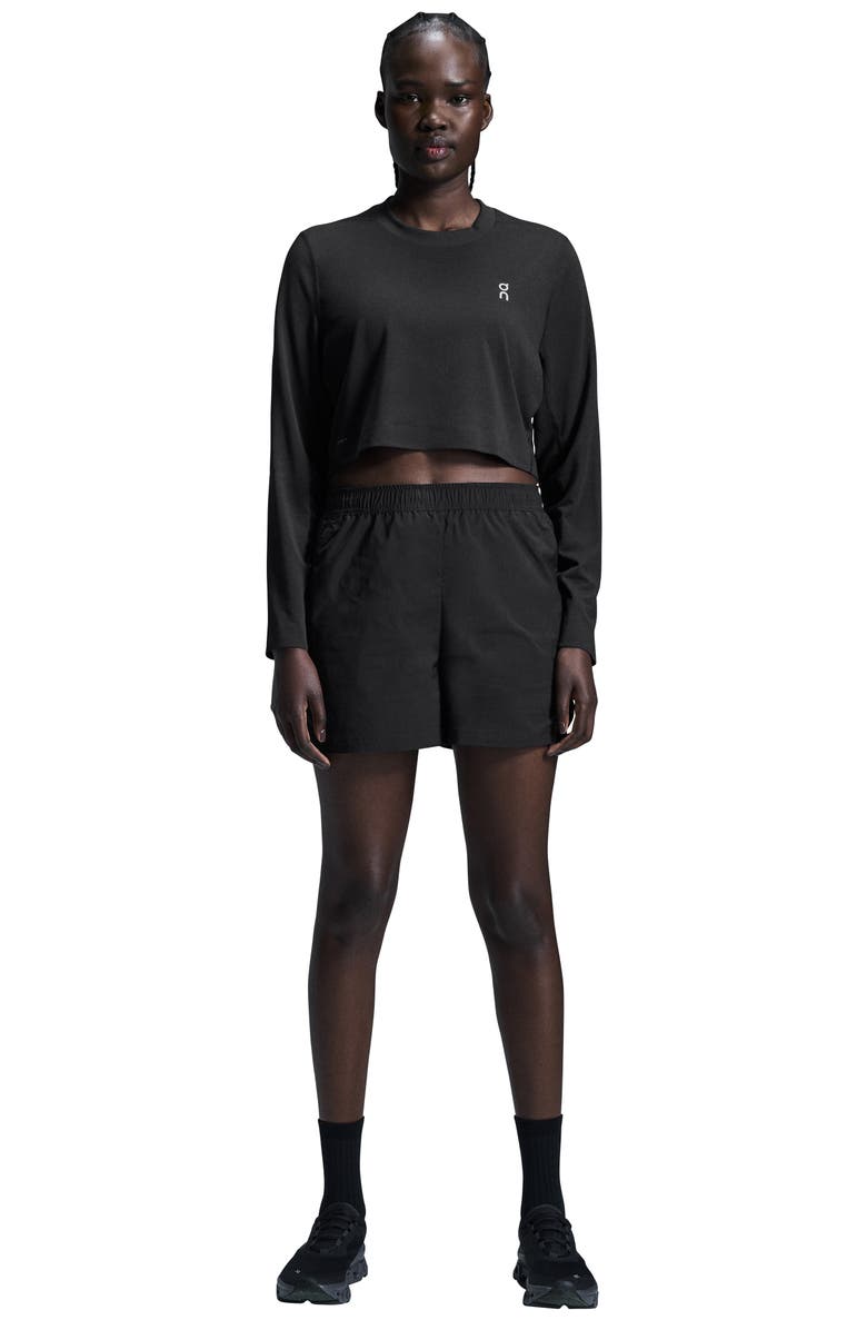 On Long Sleeve Crop Training Top, Alternate, color, Black