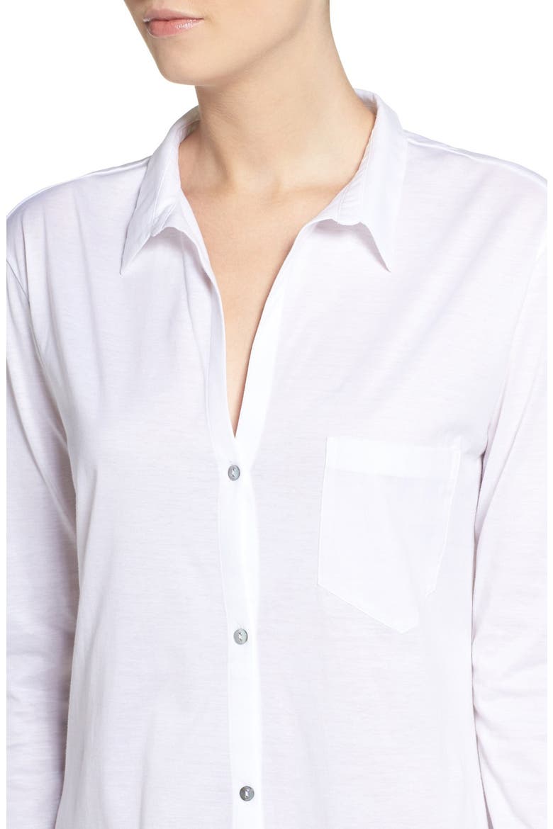 'Deluxe Boyfriend' Jersey Sleep Shirt, Alternate, color, WHITE