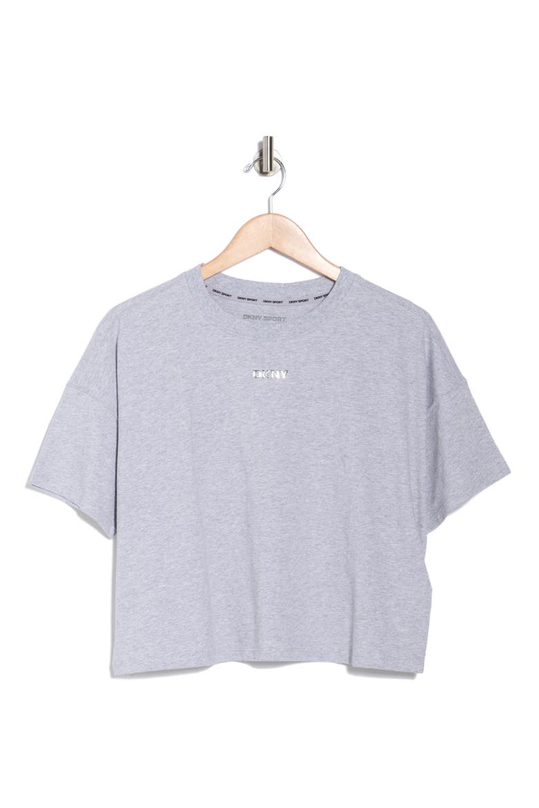 Metallic Bubble Logo Cotton T-Shirt, Alternate, color, PEARL GREY HEATHER