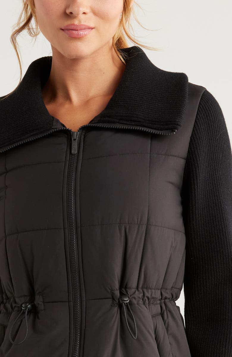 Zella Quilted Rib Mix Hybrid Jacket, Alternate, color,
