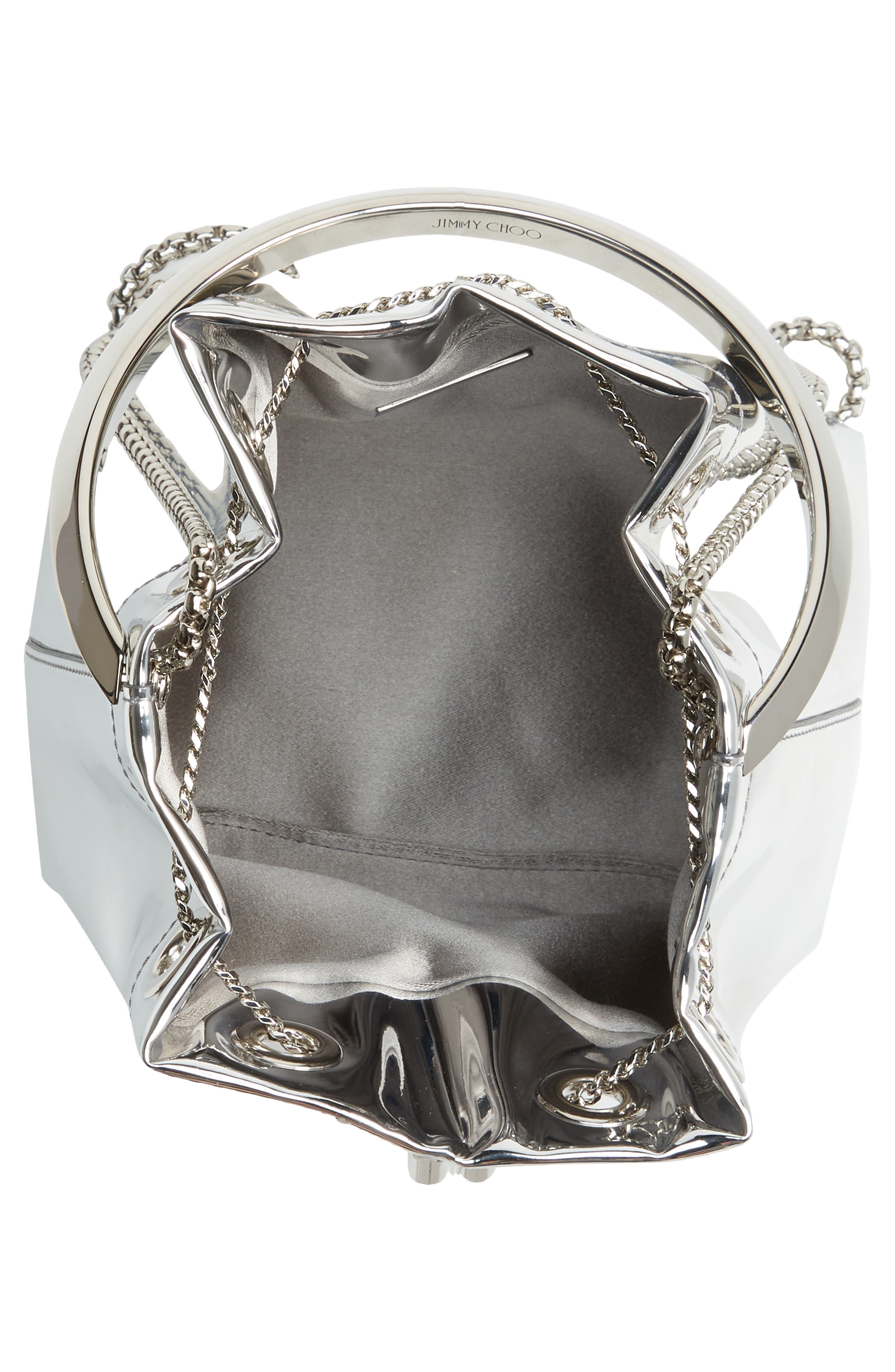 Jimmy Choo Bon Bon Mirror Fabric Top Handle Bag, Alternate, color, 